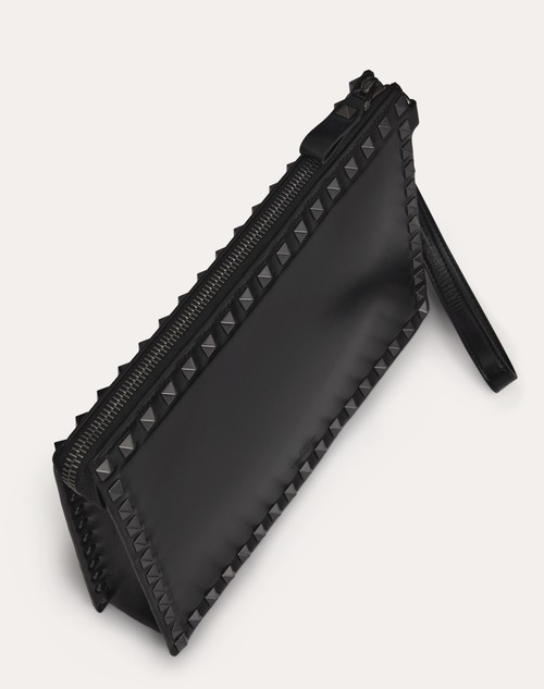 Valentino Garavani Black Rockstud Leather Pouch