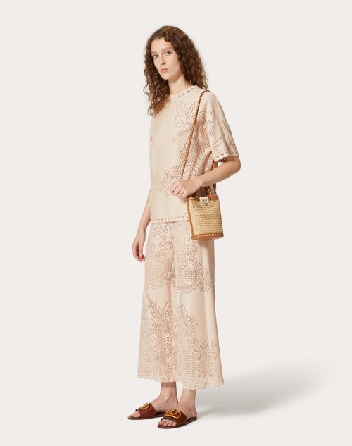 Valentino Garavani - Mini Rockstud Raffia Shoulder Bag - Natural/almond - Woman - Shelf - W Bags - Summer Bags