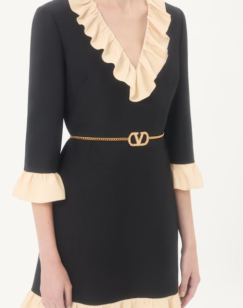 Valentino Garavani - Vlogo Signature Chain Belt With Crystals - Antique Brass - Woman - Belts