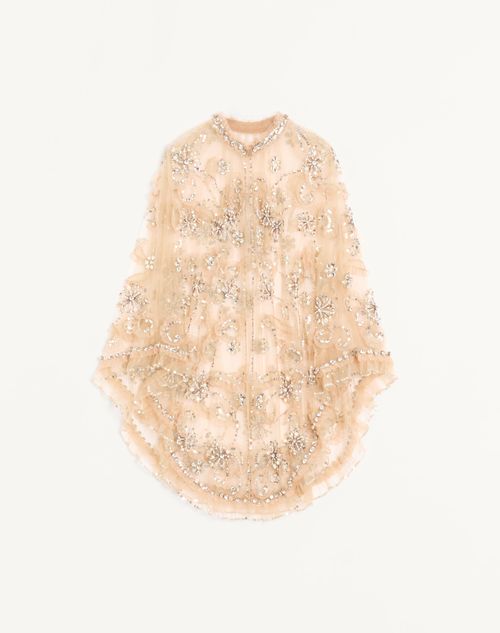 Valentino - Embroidered Tulle Illusion Cape - Multicolour - Woman - Shelf - Wrtw Holday Ss26