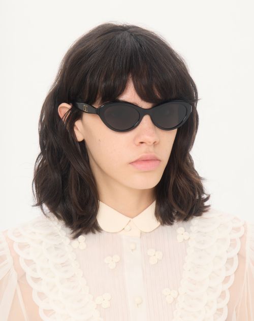 Valentino - Cat-eye Acetate Eyewear - Black/grey - Woman - Eyewear