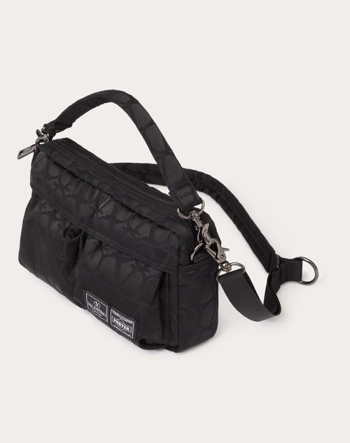 Valentino Garavani And Porter Shoulder Bag for Man in Black Valentino Garavani And Porter Shoulder Bag for Man in Black
