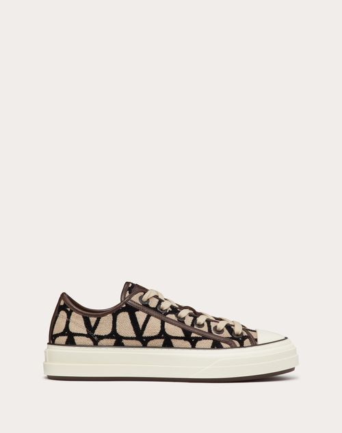 Valentino Garavani - Toile Iconographe Totaloop Low-top-sneaker - Beige/schwarz - Frau - Sneaker