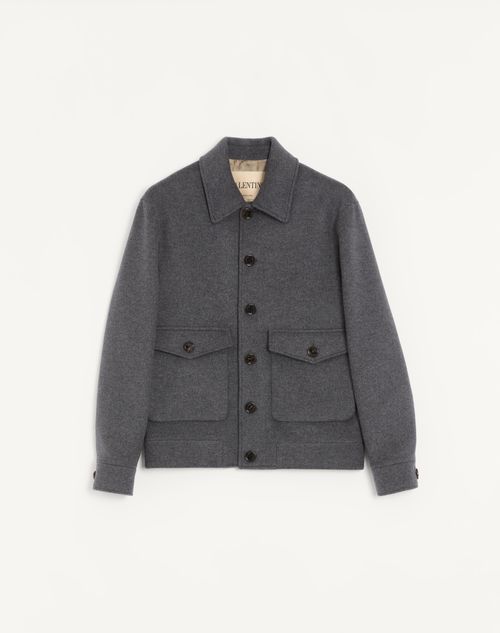 Valentino - Valentino Wool And Cashmere Jacket - Dark Grey - Man - Outerwear