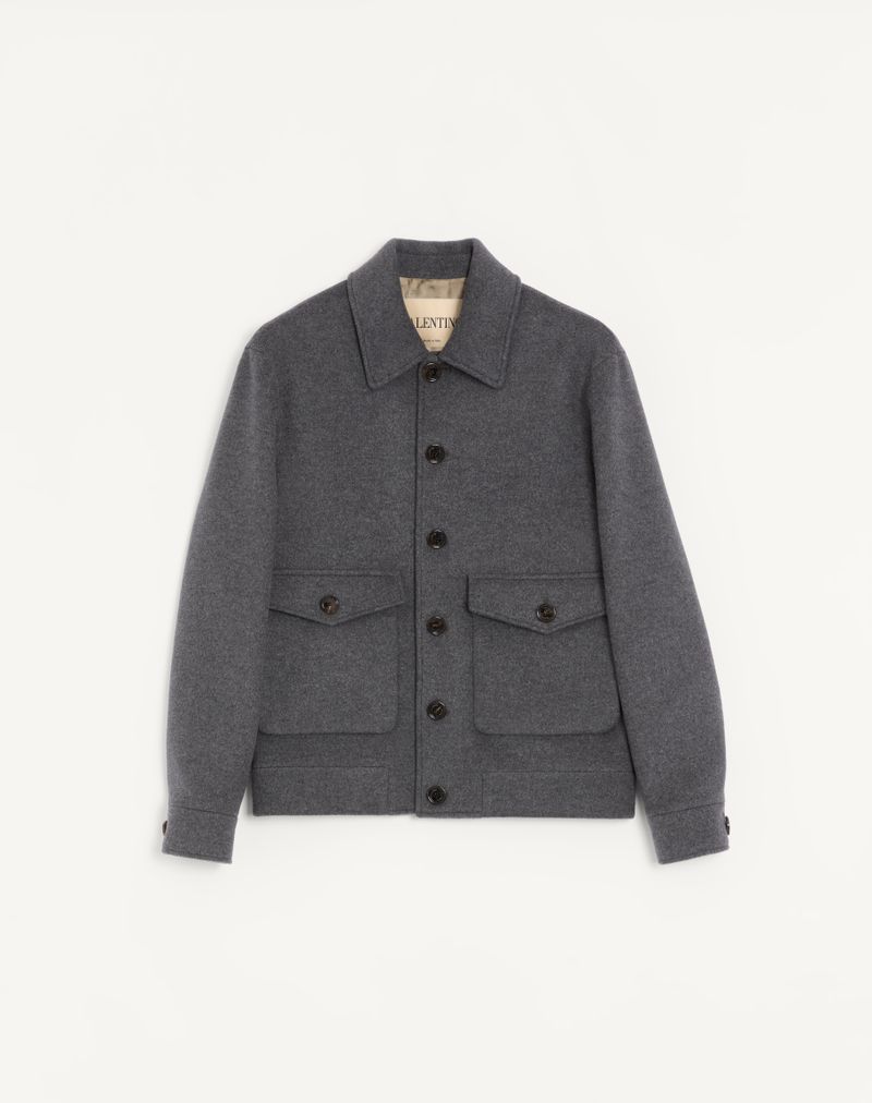 Veste Laine Cachemire Gris Foncé — Valentino
