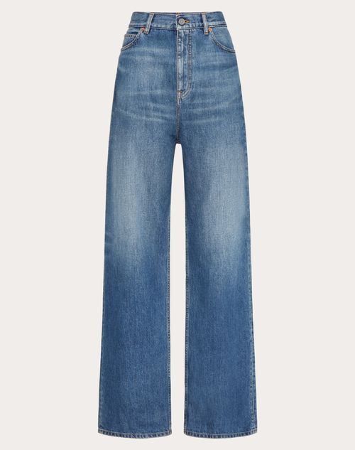 Valentino - Pantalón De Mezclilla Azul Medio - Denim - Mujer - Denim