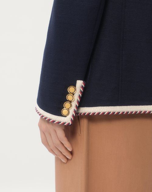 トーションパイピング ジャージー コットン シングルブレスト 