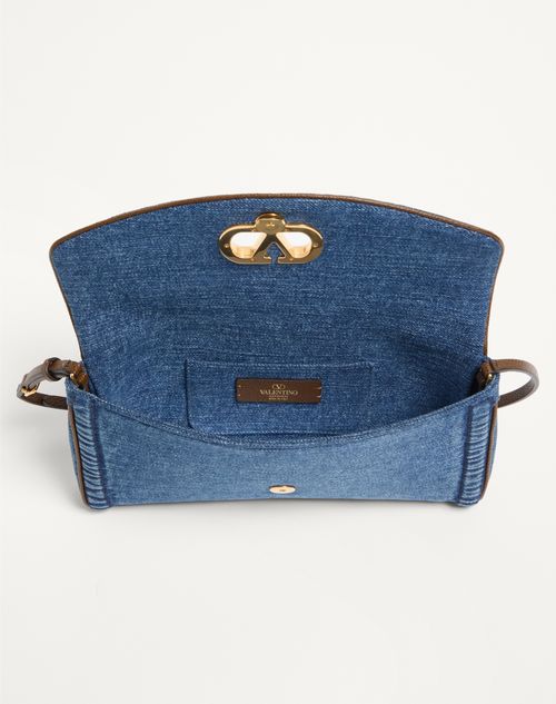 Valentino Garavani - Valentino Garavani Devain Small Denim Shoulder Bag - Denim - Woman - Shoulder Bags