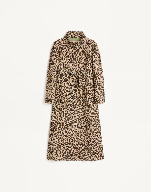 Valentino - Mantel Aus Wollstoff Mit Animalier-print - Animalier - Frau - Jacken Und Mäntel