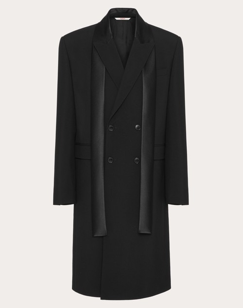 Saint Laurent double-breasted wool coat - Black