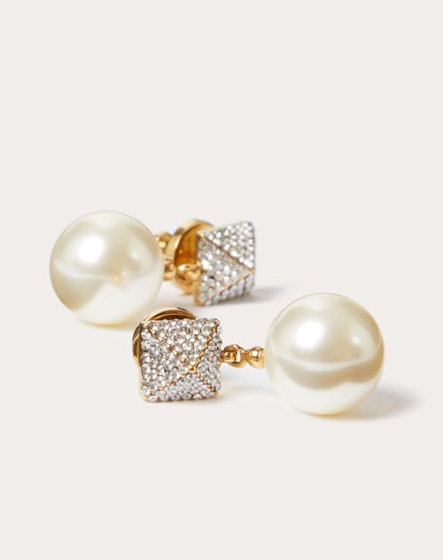 Valentino Garavani - ロックスタッズ スワロフスキー®クリスタル X パールビーズ ピアス - ゴールド - ウィメンズ - ジュエリー