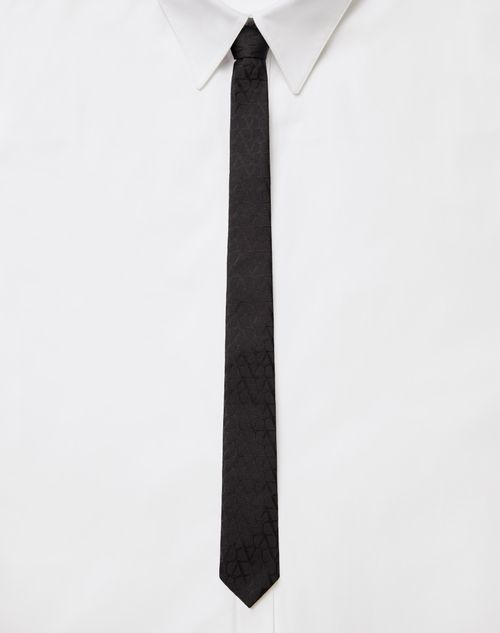 Valentino Garavani - Cravate Toile Iconographe En Soie - Noir - Homme - Accessoires Textiles