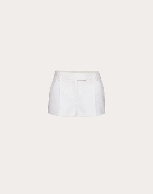 Valentino - Crisp Tweed Shorts - Ivory - Woman - Trousers And Shorts