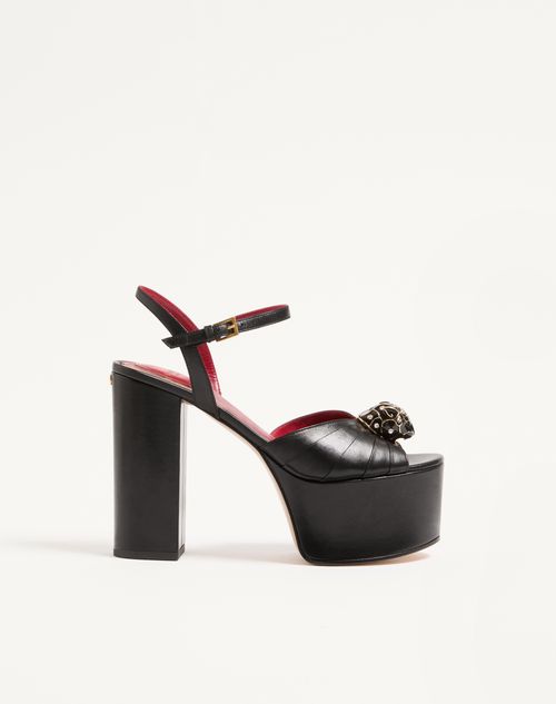 Valentino Garavani - Panthea Platform Sandal In Kidskin Leather 125mm - Black - Woman - Sandals
