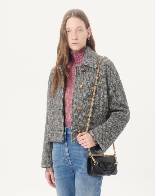 Valentino Garavani - Valentino Garavani Locò Small Shoulder Bag In Calfskin - Black - Woman - Shoulder Bags