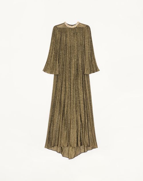 Valentino - Long Dress In Embroidered Creponne Lurex - Black/gold - Woman - Gowns