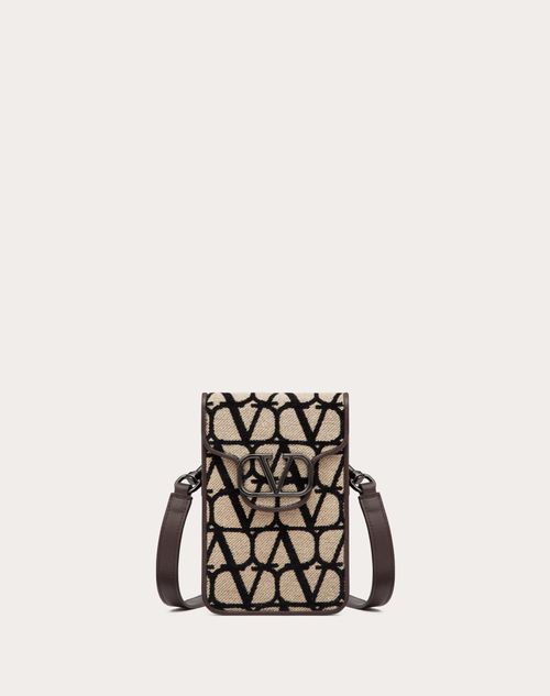 Valentino Garavani - Locò Toile Iconographe Crossbody Mini Bag - Beige/black - Man - Shoulder Bags