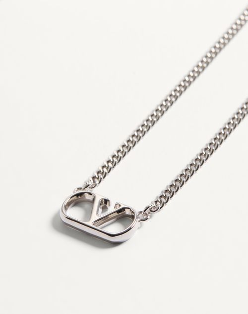 Valentino Garavani - Valentino Vlogo Signature Metal Necklace - Transparent - Man - Jewellery