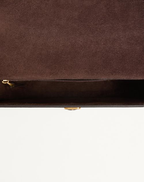 Valentino Garavani - Valentino Garavani Antibes Small Shoulder Bag In Calfskin - Oak Brown - Man - Shoulder Bags