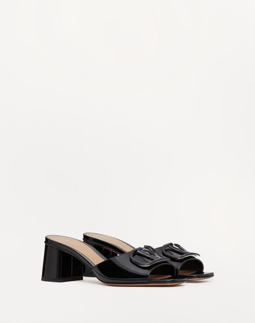 Valentino Garavani - Sandalo Slide Vlogo Signature In Vernice 60mm - Nero - Donna - Sandali