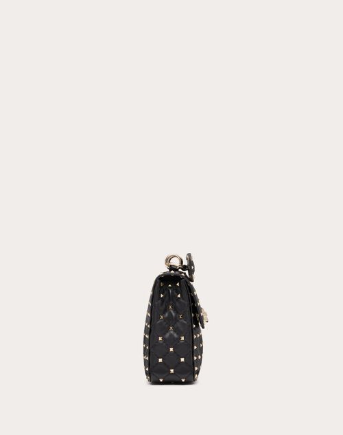 Rockstud Spike Nappa Leather Crossbody Clutch Bag for Woman in Black