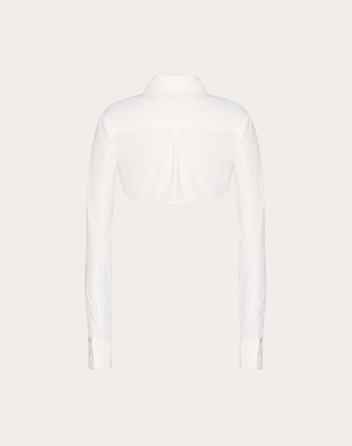 Valentino - Compact Popeline Blouse - Optic White - Woman - Shirts And Tops