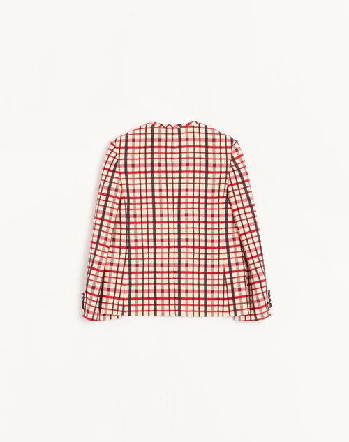 Valentino - Wool Jacket With Windowpane Check Pattern - Multicolor - Woman - Jackets And Blazers