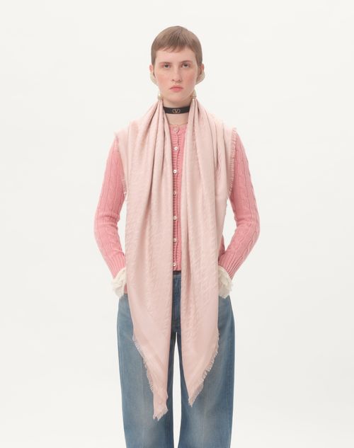 Valentino Garavani - Chal Toute La V De Lana Y Seda - Agua De Rosas - Mujer - Accesorios Suaves