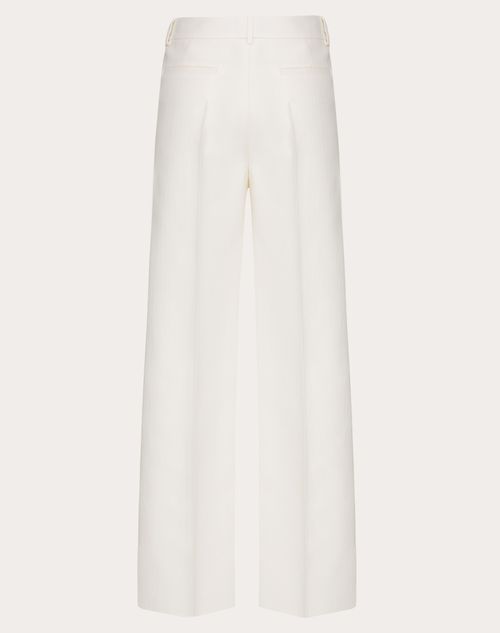 Valentino - Textured Wool Silk Trousers - Ivory - Woman - Trousers And Shorts