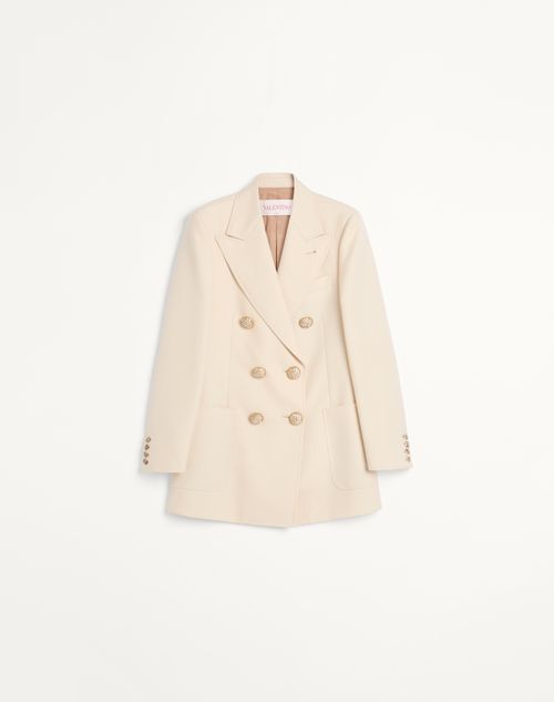 Valentino - Blazer In Diagonal Dry Wool - Birch - Woman - Shelf - Wrtw - W1 Whites