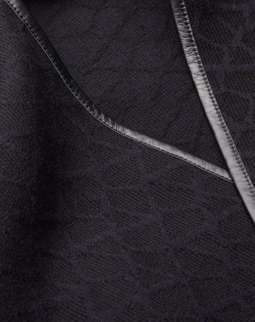 Valentino Garavani - Toile Iconographe Wool Poncho With Leather Trim - Black - Woman - Soft Accessories