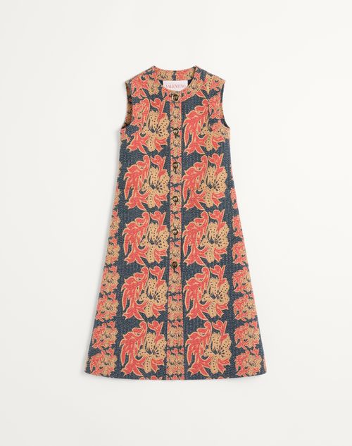 Valentino - Floral Jacquard Waistcoat With Après L'hiver Pattern - Indigo/multicolour - Woman - Coats And Outerwear