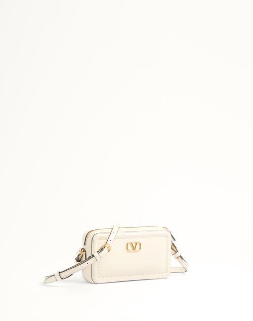 Valentino Garavani - Valentino Garavani Alltime Mini Shoulder Bag In Grainy Calfskin - Ivory - Woman - Valentino Garavani Alltime