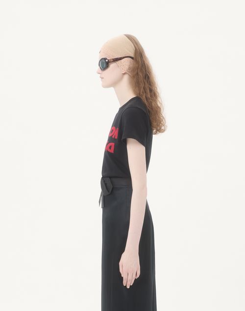 Valentino - Cotton T-shirt With Apollon Dyonisos Print - Black/red - Woman - Tshirts And Sweatshirts