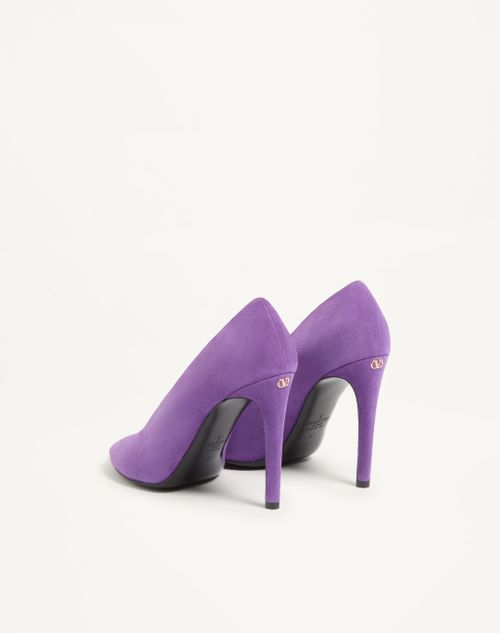 Valentino Garavani - Open Toe Révélé Suede Pumps 105mm - Purple - Woman - Pumps And Slingbacks