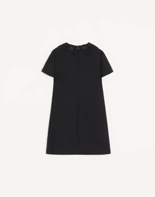 Valentino - Embroidered Crepe Couture Short Dress - Black - Woman - Dresses