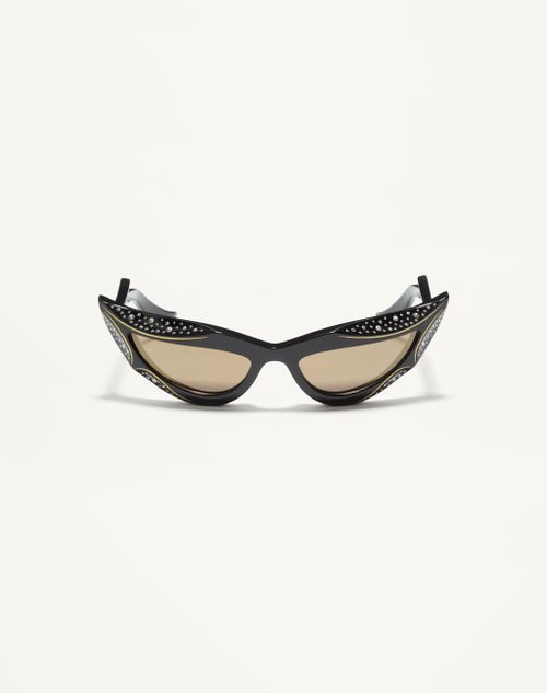 Valentino - Gafas De Acetato Estilo Ojo De Gato - Negro/bronce - Unisexo - Gafas