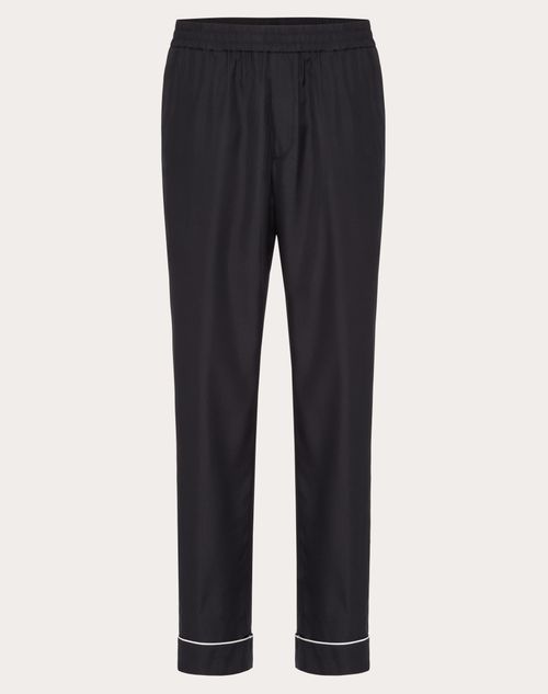 Valentino - Silk Pajama Pants - Navy - Man - Pants And Shorts