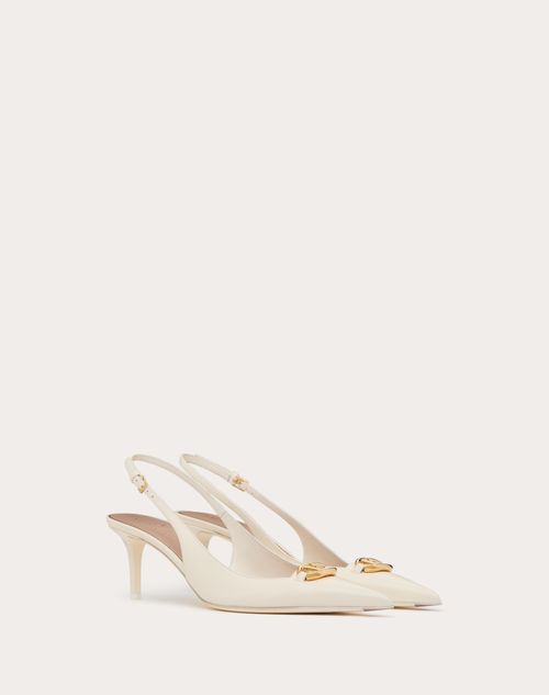 Valentino Garavani - The Bold Edition Vlogo Calfskin Slingback Pump 60mm - Ivory - Woman - Shoes