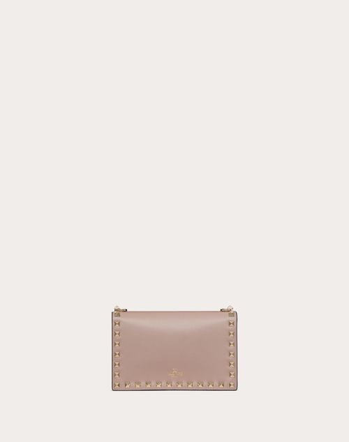 Rockstud Mini Calfskin Bag With Chain for Woman in Poudre Rockstud Mini Calfskin Bag With Chain for Woman in Poudre
