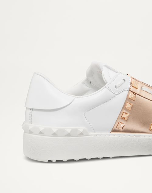 Rockstud Untitled Sneaker In Calfskin Leather With Metallic Rockstud Untitled Sneaker In Calfskin Leather With Metallic