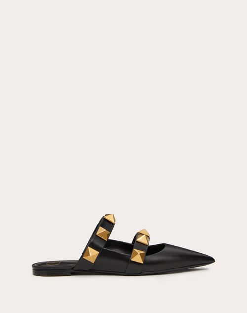 studded flat mules