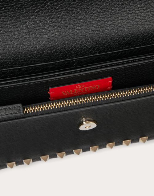 Valentino Garavani Rockstud Pouch Leather Wallet on Chain