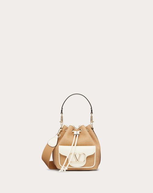 Valentino Garavani - Valentino Garavani Locò Raffia Bucket Bag - Natural/ivory - Woman - Bags