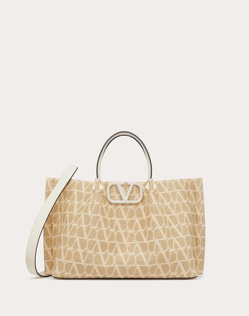 Valentino Garavani - Medium Toile Iconographe Raffia Shopping Bag - Natural/ivory - Woman - Totes