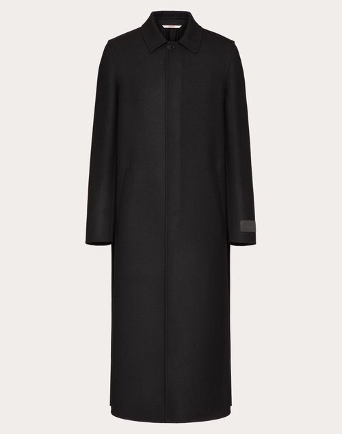 Valentino - Manteau En Laine Avec Étiquette Couture Maison Valentino - Noir - Homme - Manteaux Et Blazers