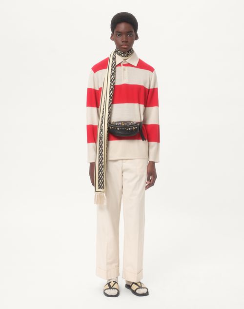 Valentino Garavani - Valentino Garavani Nellcôte Belt Bag In Grainy Calfskin - Black - Man - Belt Bags