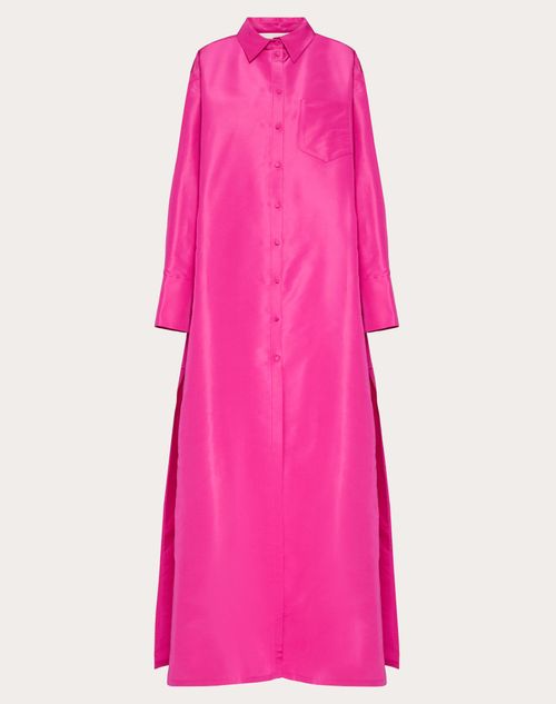 Valentino - Robe Chemise De Soirée En Faille - Pink Pp - Femme - Robes De Soirée