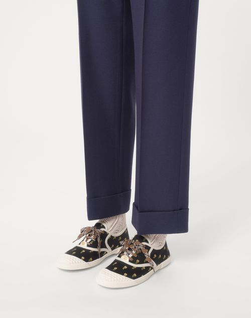 Valentino Garavani - Bay By Bay Sneakers In Papier Floral Fabric - Black - Woman - Sneakers
