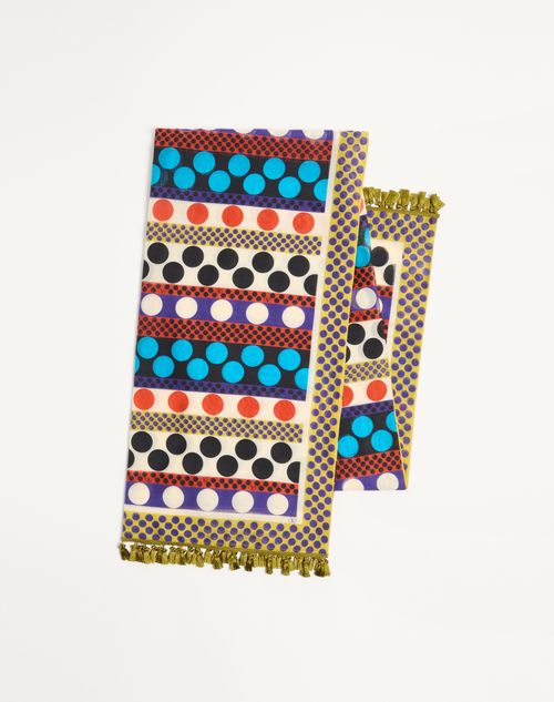Valentino Garavani - Escape Sarong In Cotton And Silk With Stripe And Polka Dot Print - Multicolour - Woman - Soft Accessories